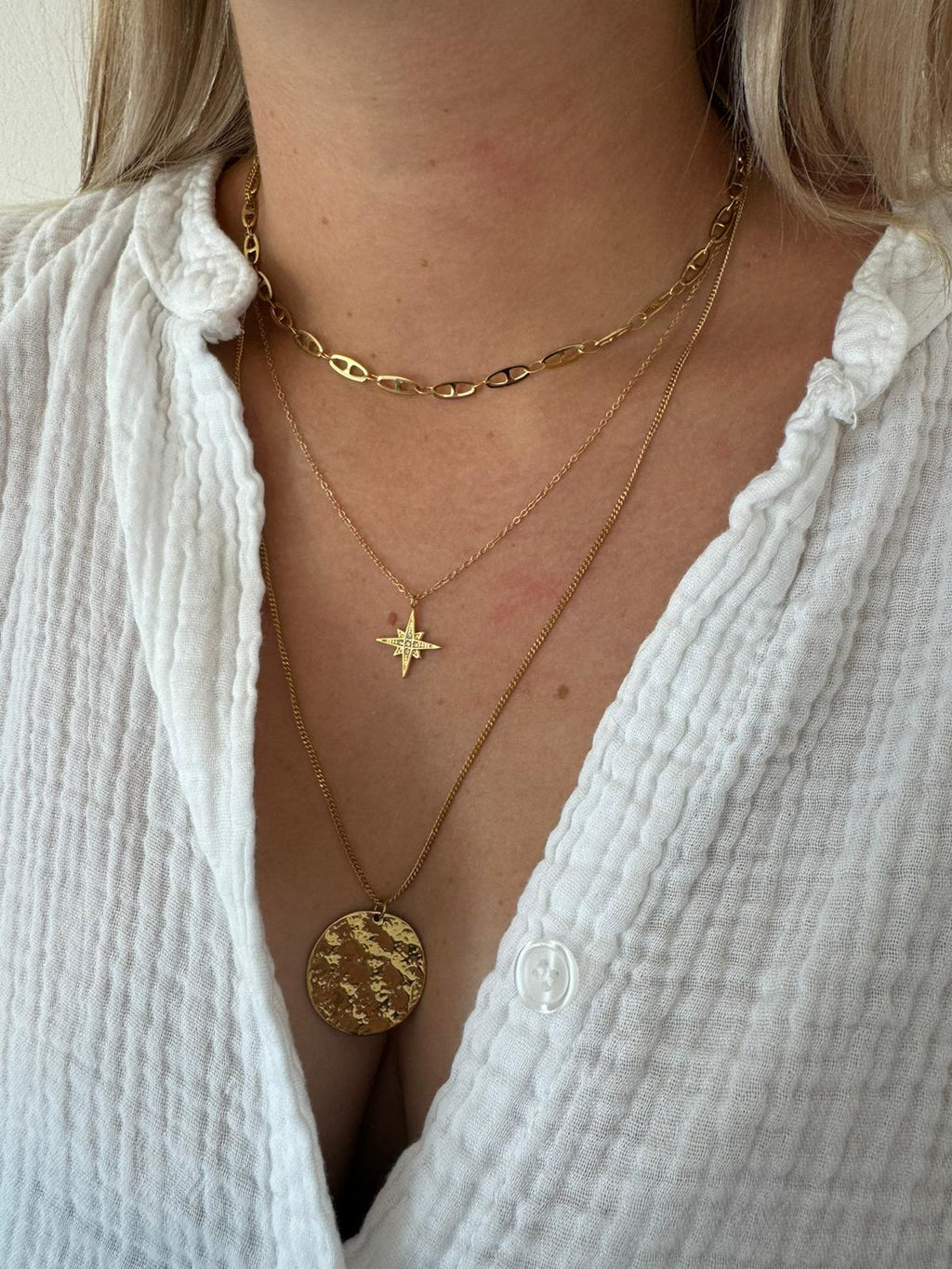 Necklace Collier Multirang Acier Inoxydable Collier Multirang Or