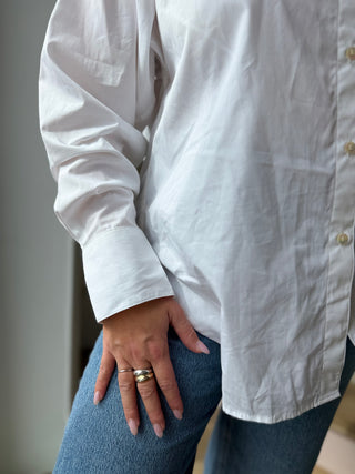 Chemise blanche oversize en coton