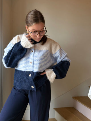 Gilet en maille bleu