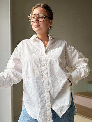Chemise blanche oversize en coton