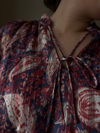 Blouse courte motif cachemire