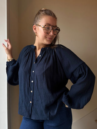 Blouse bleue marine