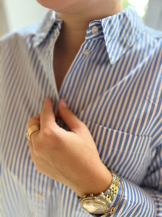 Chemise oversize bleue à rayures