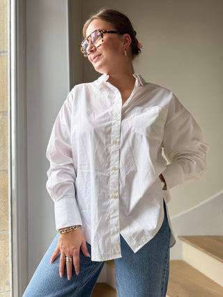 Chemise blanche oversize en coton