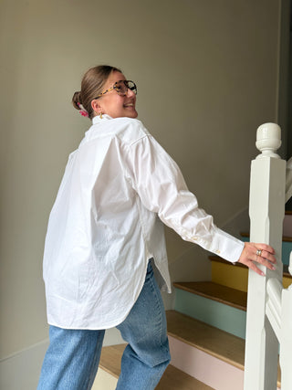 Chemise blanche oversize en coton