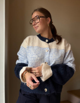 Gilet en maille bleu