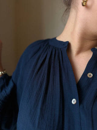 Blouse bleue marine