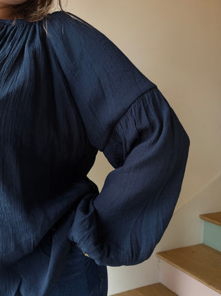 Blouse bleue marine