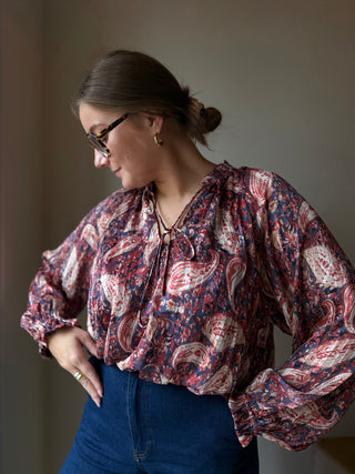 Blouse courte motif cachemire