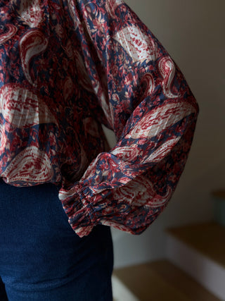 Blouse courte motif cachemire